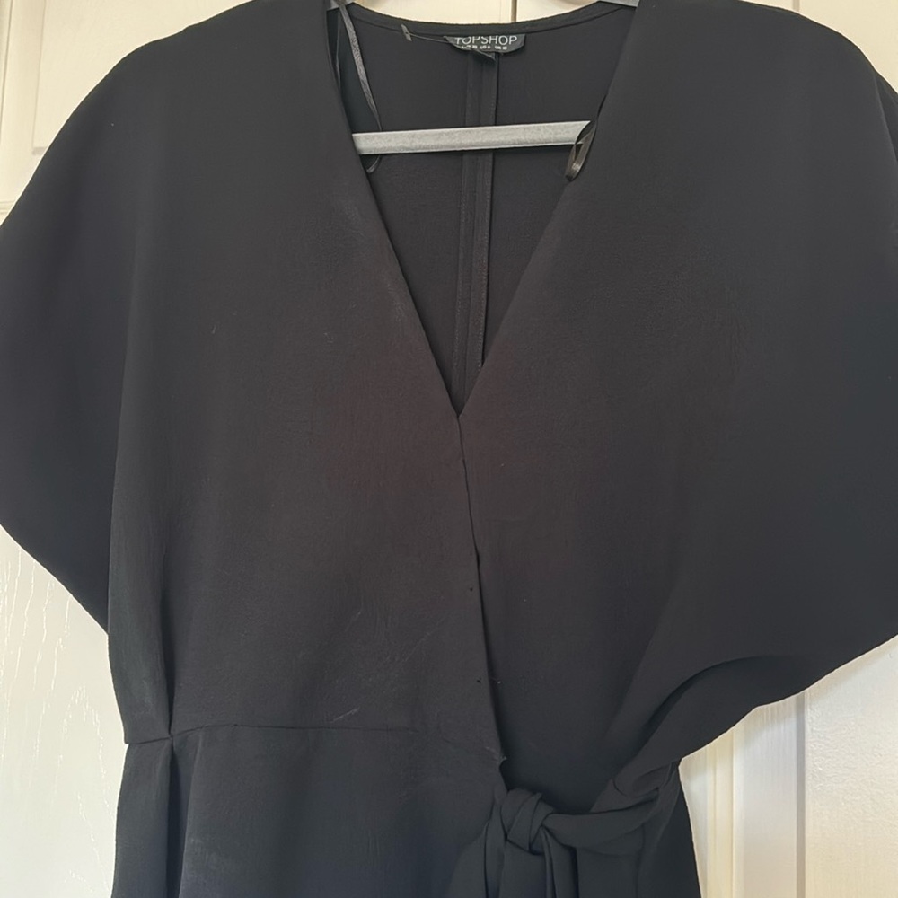 Black tie waist drop sleeves Formal work/ dressy top